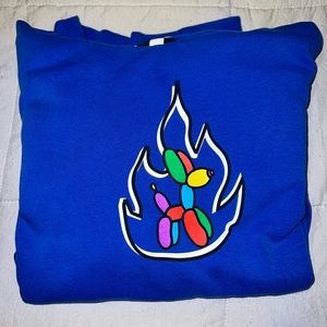 Blue AVANI tiktok smile hoodie.